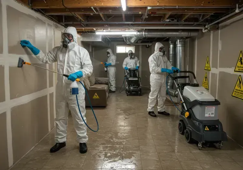 Basement Moisture Removal and Structural Drying process in Woodville, WI